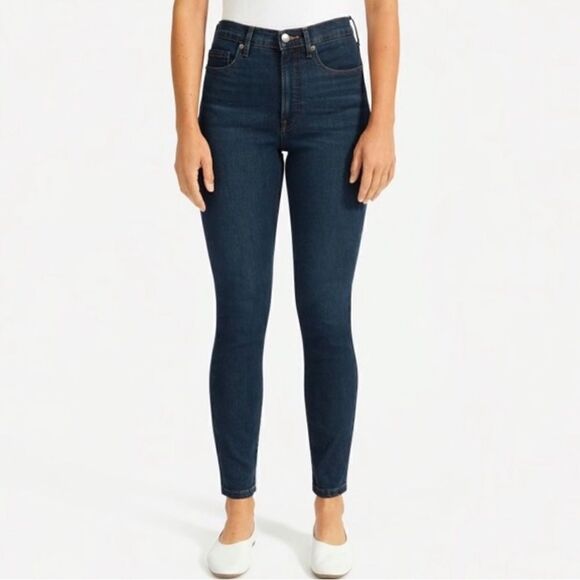 Everlane The Authentic Stretch High-Rise Skinny Jeans Mid Blue Wash Size 23 NWT - Picture 1 of 11